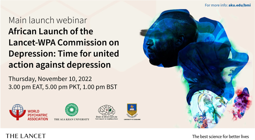 Join the African launch webinar of the Lancet - WPA Commission: Time for United Action on Depression will launch on the 10th November 2022
