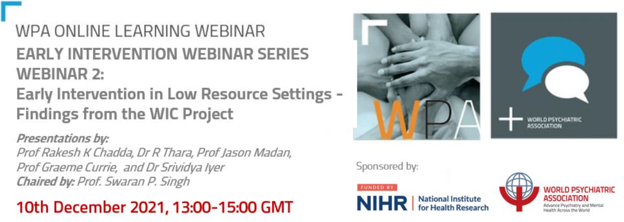 Early Intervention Webinar 1 Now Available online - Registration for Webinar 2 Now Open